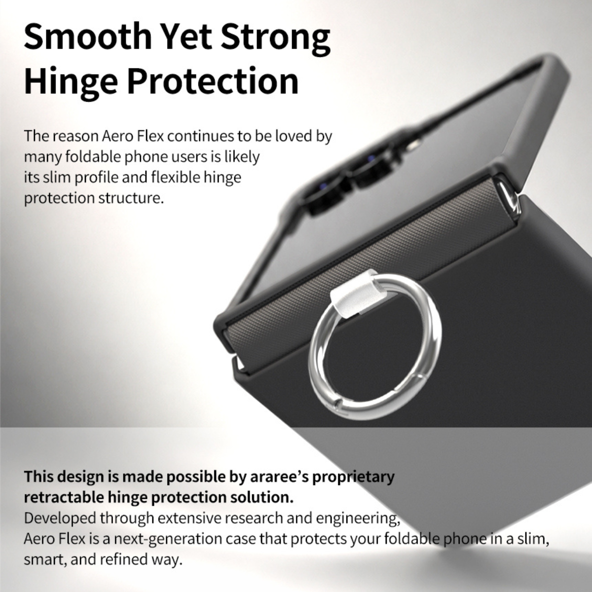 Samsung Z Flip8, Araree Aero Flex Ring Cover, Black