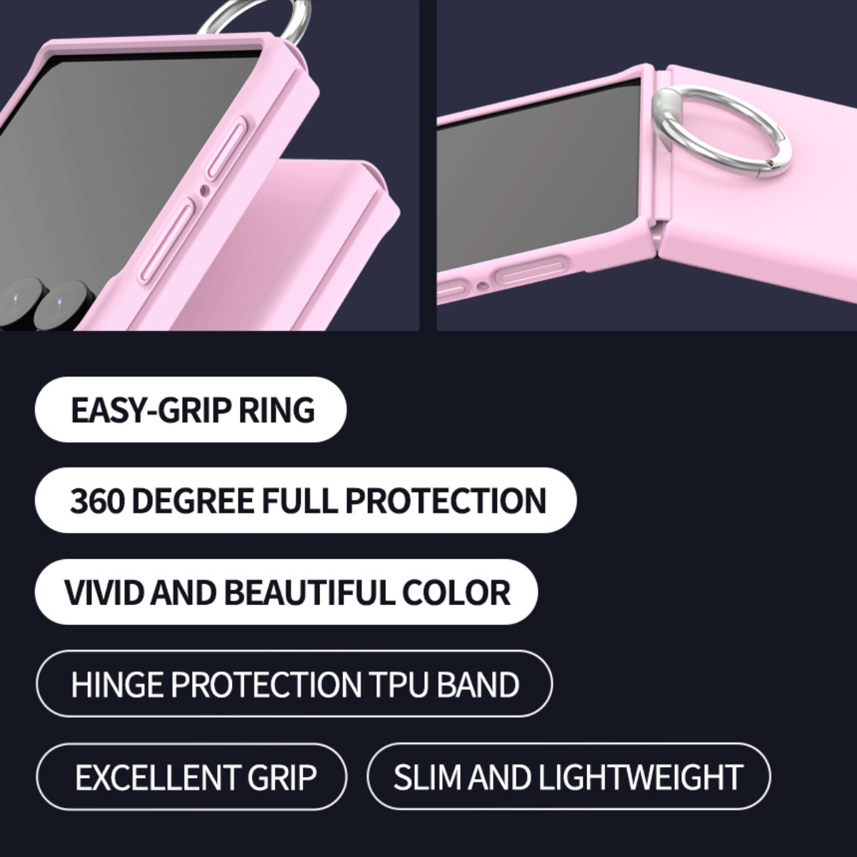 Samsung Z Flip8, Araree Aero Flex Ring Cover, Pink