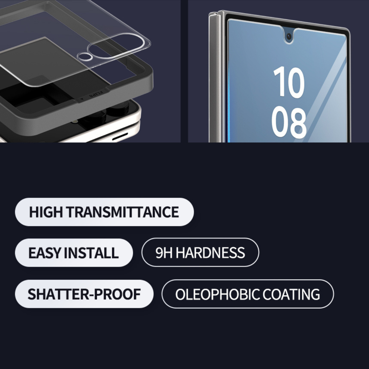 Samsung Z Flip8, Araree Core Glass, Clear (2Pcs)