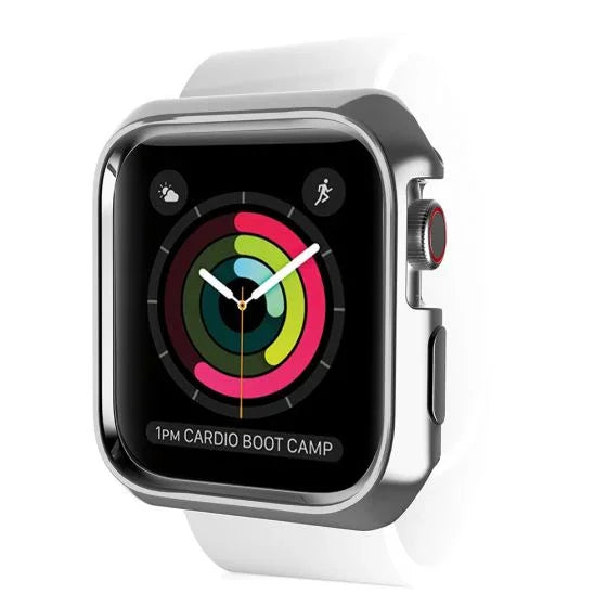 Apple Watch 44/45mm Itskins Spectrum Metal Cover - Silver + Clear 2Pcs