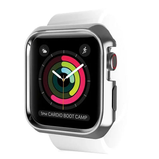 Apple Watch 44/45mm Itskins Spectrum Metal Cover - Silver + Clear 2Pcs