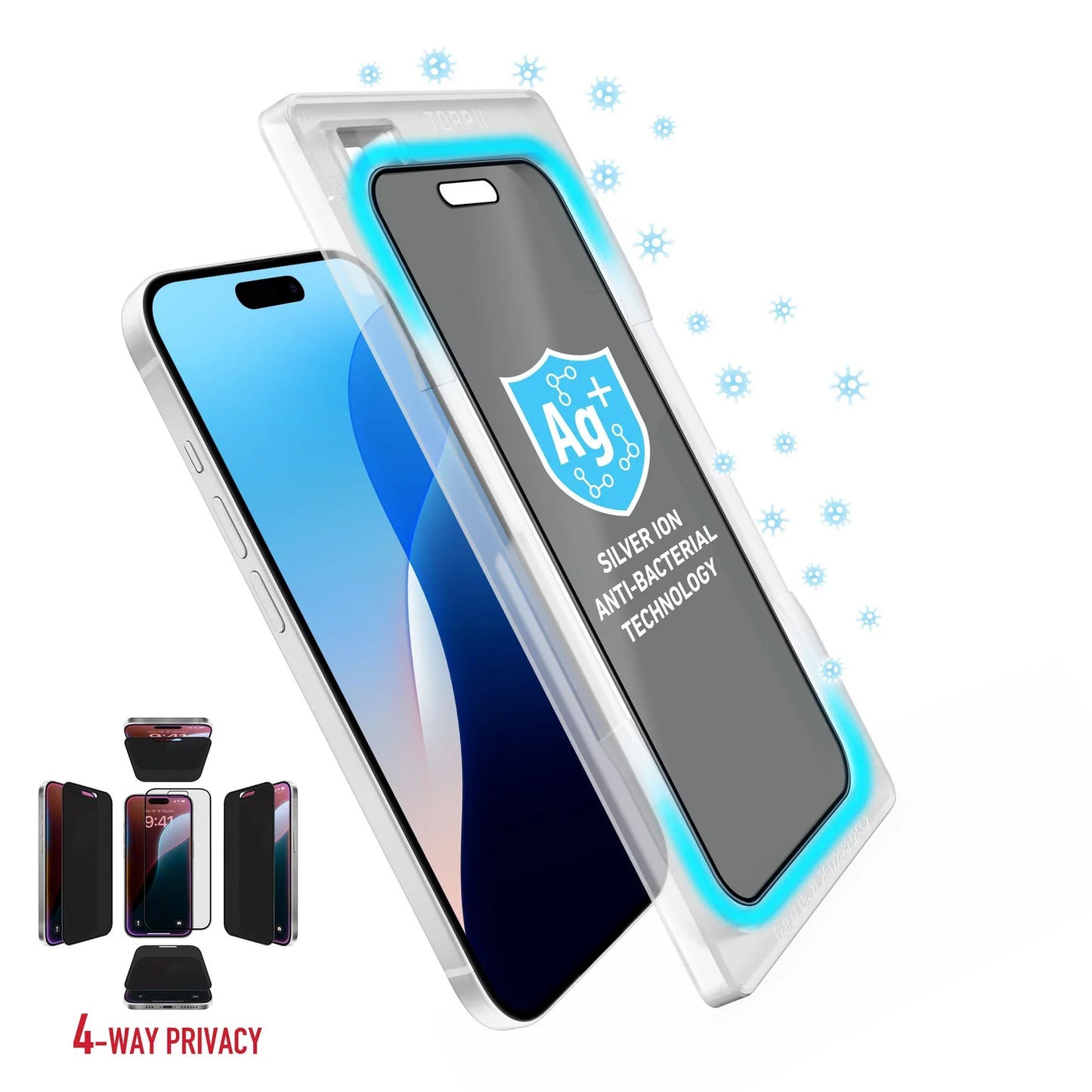 iPhone 16 / 15 / 14 Pro Torrii Bodyglass Screen Protector Glass - 4-Way Privacy