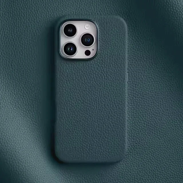 iPhone 16 Pro Melkco Origin Paris Premium Leather Magsafe Cover - Lake Blue