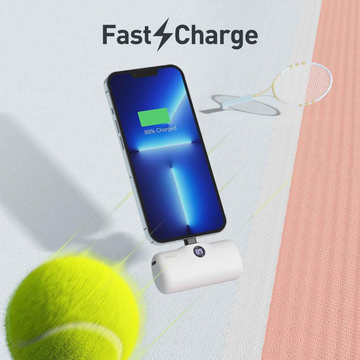 iWalk 4800mAh Lightning 20W Pocket Power Bank - White