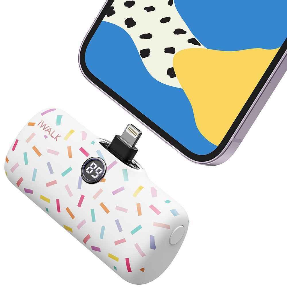 iWalk 4800mAh Lightning 20W Pocket Power Bank - White Pattern