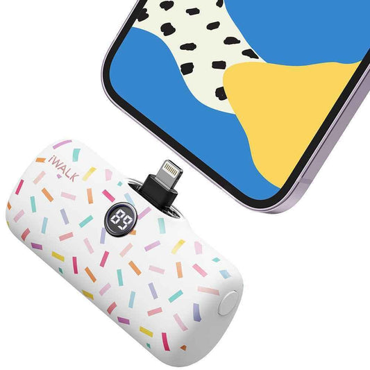 iWalk 4800mAh Lightning 20W Pocket Power Bank - White Pattern