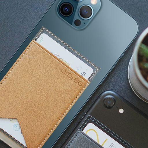 Araree Stick Pocket Genuine Leather Universal Card Holder - Saddle Brown